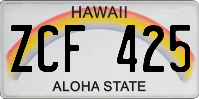 HI license plate ZCF425