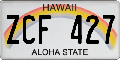 HI license plate ZCF427