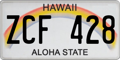 HI license plate ZCF428