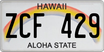 HI license plate ZCF429