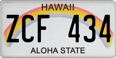HI license plate ZCF434