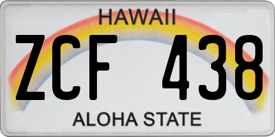 HI license plate ZCF438