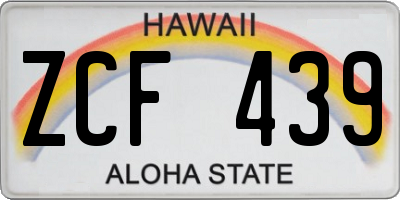 HI license plate ZCF439