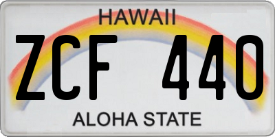 HI license plate ZCF440