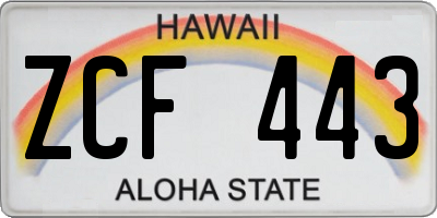 HI license plate ZCF443