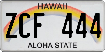 HI license plate ZCF444