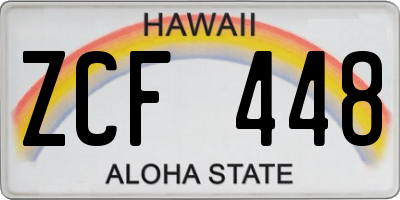 HI license plate ZCF448
