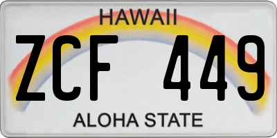 HI license plate ZCF449
