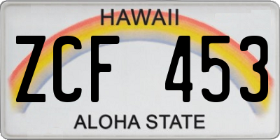 HI license plate ZCF453