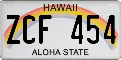 HI license plate ZCF454