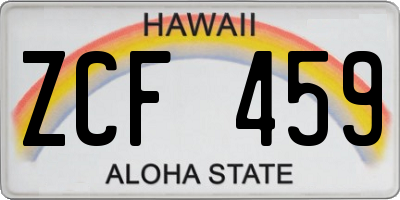 HI license plate ZCF459