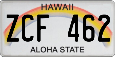 HI license plate ZCF462