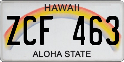 HI license plate ZCF463