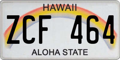 HI license plate ZCF464