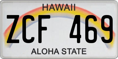 HI license plate ZCF469