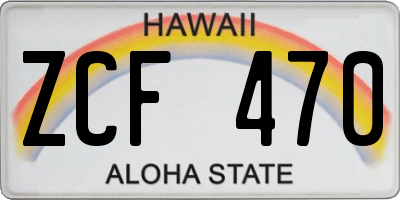 HI license plate ZCF470