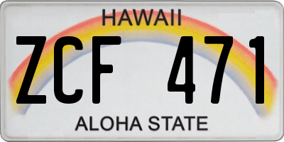 HI license plate ZCF471