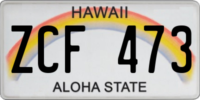 HI license plate ZCF473