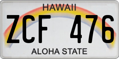 HI license plate ZCF476