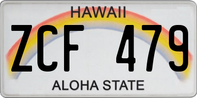 HI license plate ZCF479