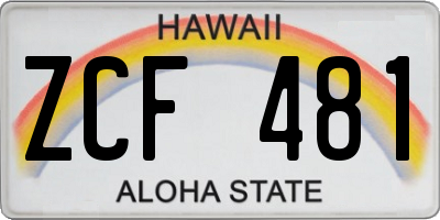 HI license plate ZCF481