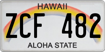 HI license plate ZCF482