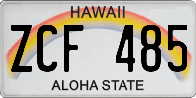 HI license plate ZCF485
