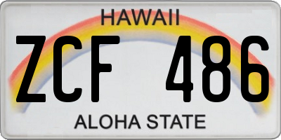 HI license plate ZCF486