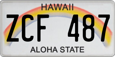 HI license plate ZCF487
