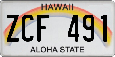 HI license plate ZCF491