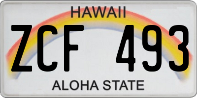 HI license plate ZCF493