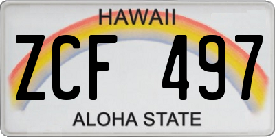HI license plate ZCF497