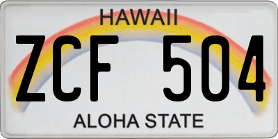 HI license plate ZCF504