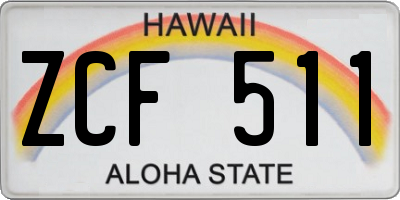 HI license plate ZCF511