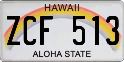 HI license plate ZCF513