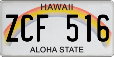 HI license plate ZCF516
