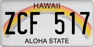 HI license plate ZCF517