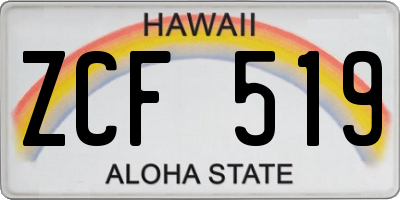 HI license plate ZCF519