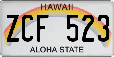 HI license plate ZCF523