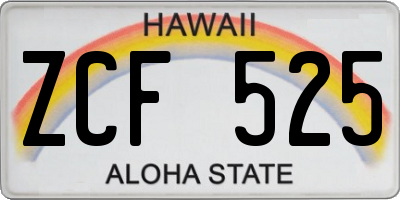 HI license plate ZCF525
