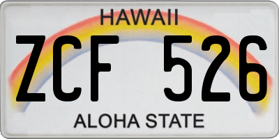 HI license plate ZCF526