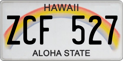 HI license plate ZCF527
