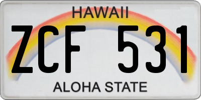 HI license plate ZCF531