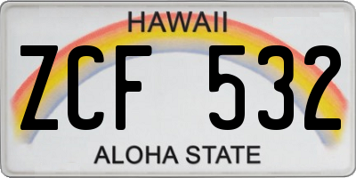 HI license plate ZCF532