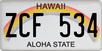 HI license plate ZCF534