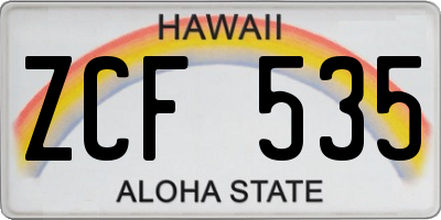 HI license plate ZCF535