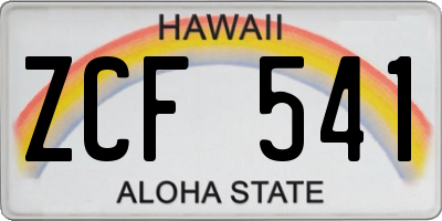 HI license plate ZCF541