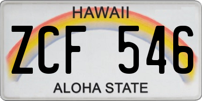 HI license plate ZCF546