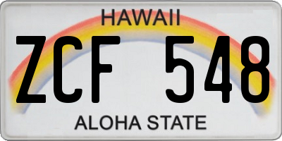 HI license plate ZCF548