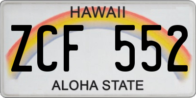 HI license plate ZCF552